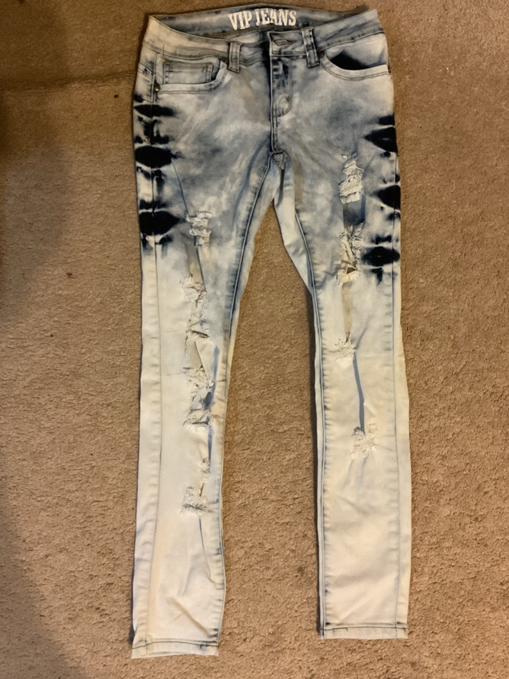 VIP Light Blue Bleached Denim Jeans